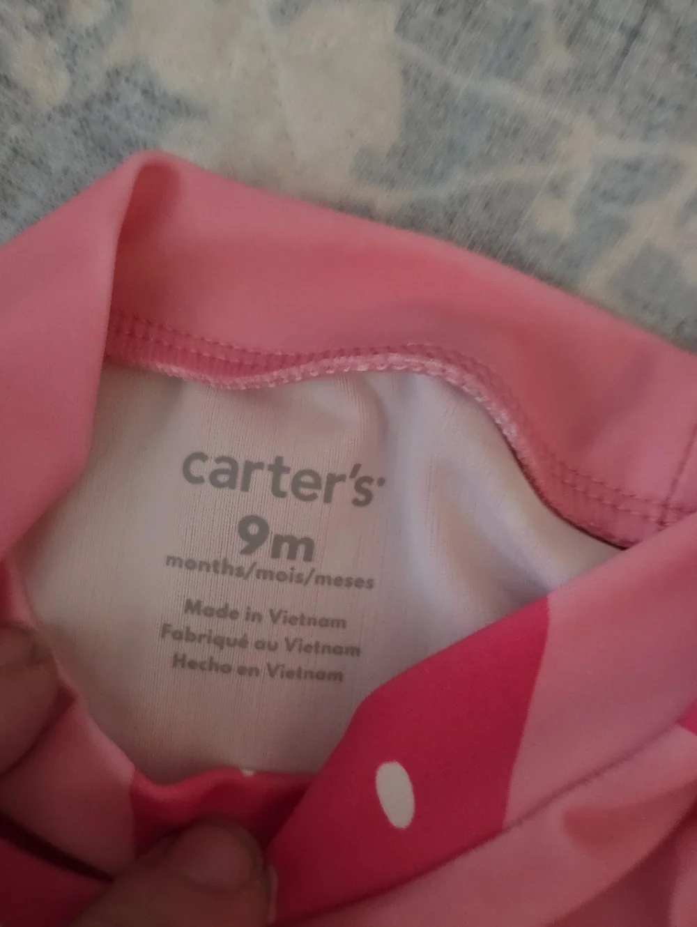 Carter's Strawberry Two-Piece Swimsuit Pink & Green Baby 9M NWT